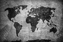 Obraz Mapa sveta čiernobiela 1387